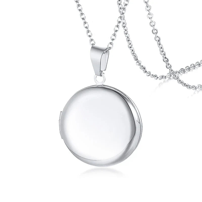 Heart Locket Pendants for Women Men Openable Photo Frame Stainless Steel Jewellery