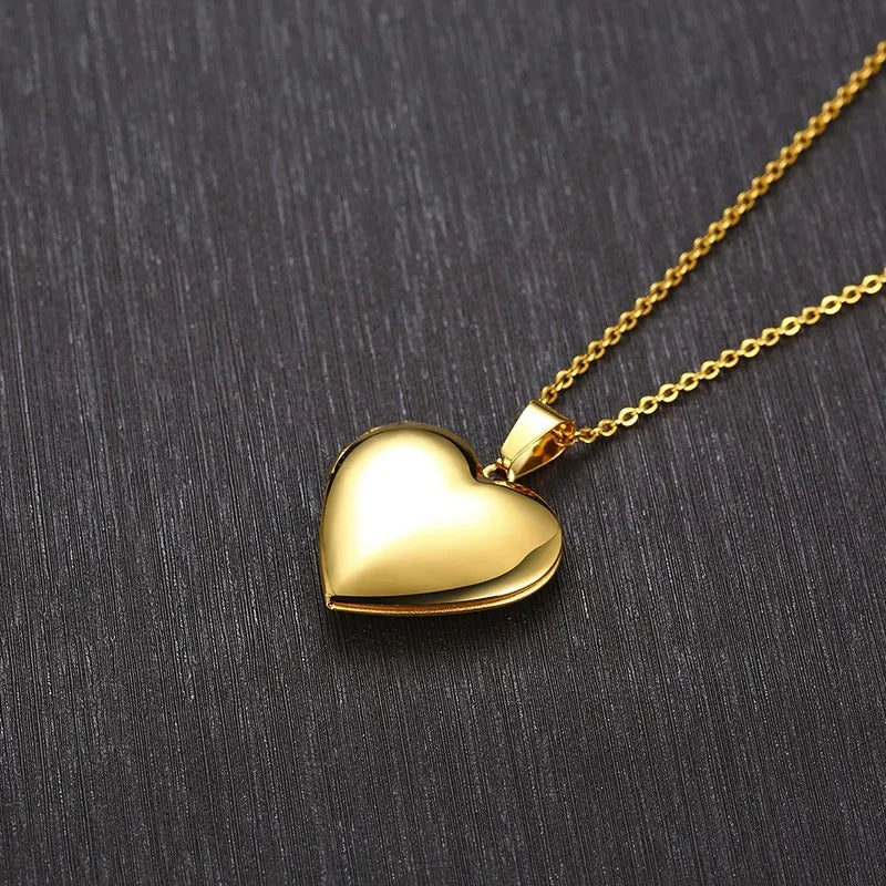 Heart Locket Pendants for Women Men Openable Photo Frame Stainless Steel Jewellery