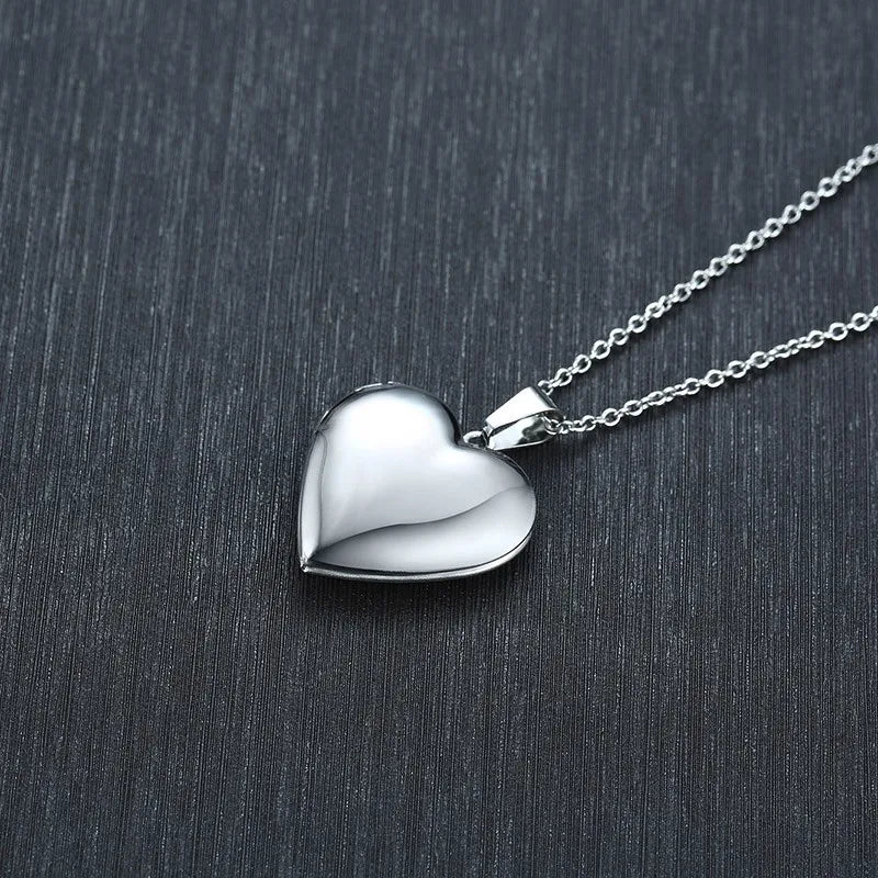 Heart Locket Pendants for Women Men Openable Photo Frame Stainless Steel Jewellery