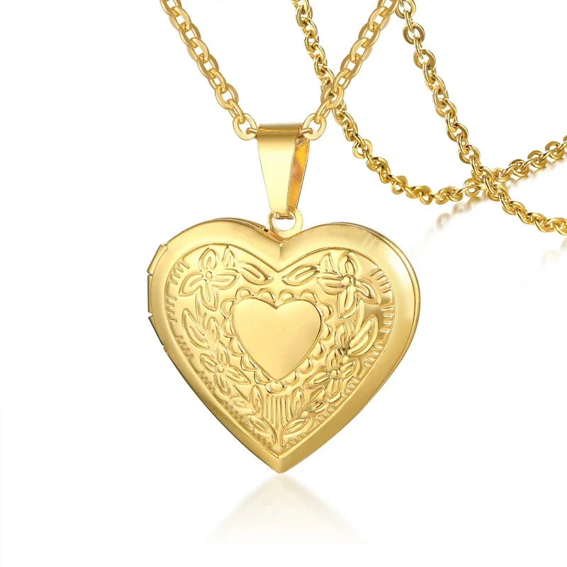 Heart Locket Pendants for Women Men Openable Photo Frame Stainless Steel Jewellery